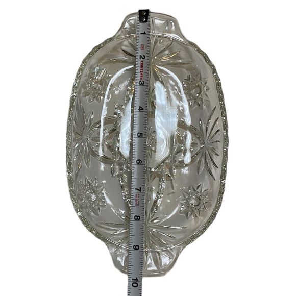 Rare Vintage Clear Carved Glass Pickle, Condiment or Serving Dish. - Picture 4 of 14